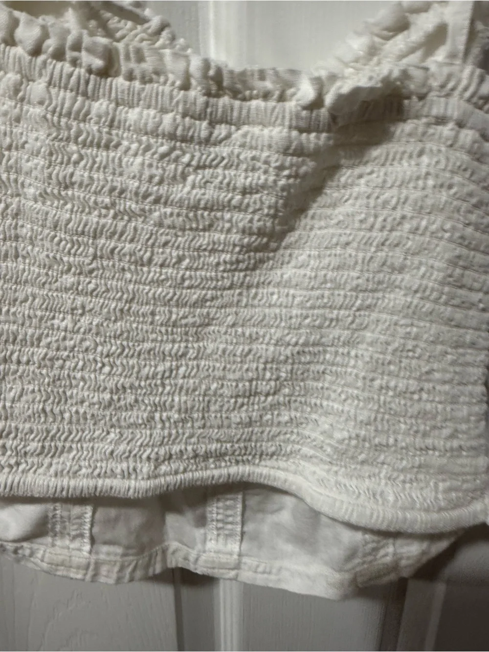 aerie boho White Smocked Tank Top